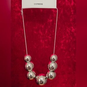 Express Shiny Silver Ball Necklace